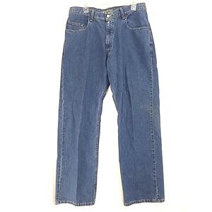 VTG 2001 Levis Silvertab Jeans Loose Fit 34x32 Dk Wash Bootcut Y2K Grunge